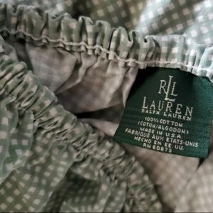 Ralph Lauren Green white Gingham Check King Size Fitted Sheet